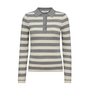 BonnyCC Stripe L/S Polo Knit Light Grey Co'Couture