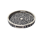 Floral bone inlay round tray