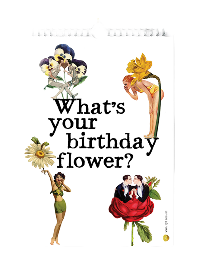 Verjaardagskalender collages maandbloemen
