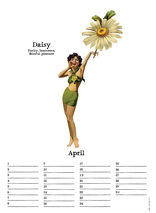 Verjaardagskalender collages maandbloemen