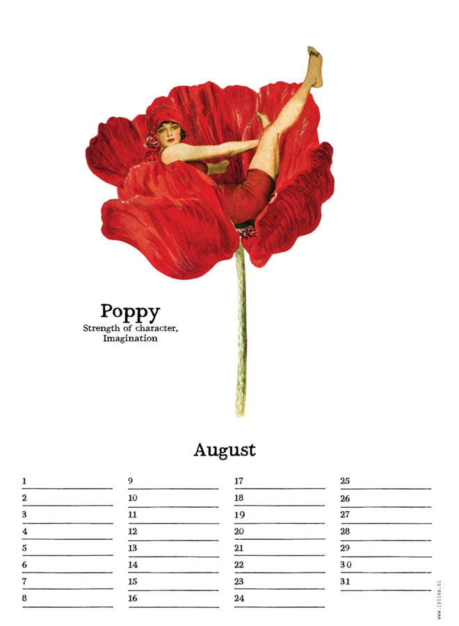 Verjaardagskalender collages maandbloemen