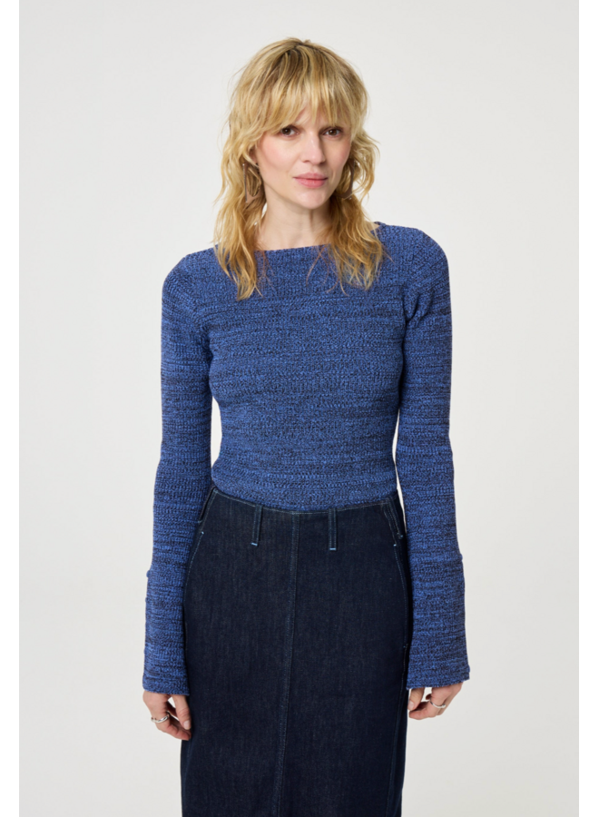 Gaia Pullover French Blue/ Black Fabienne Chapot
