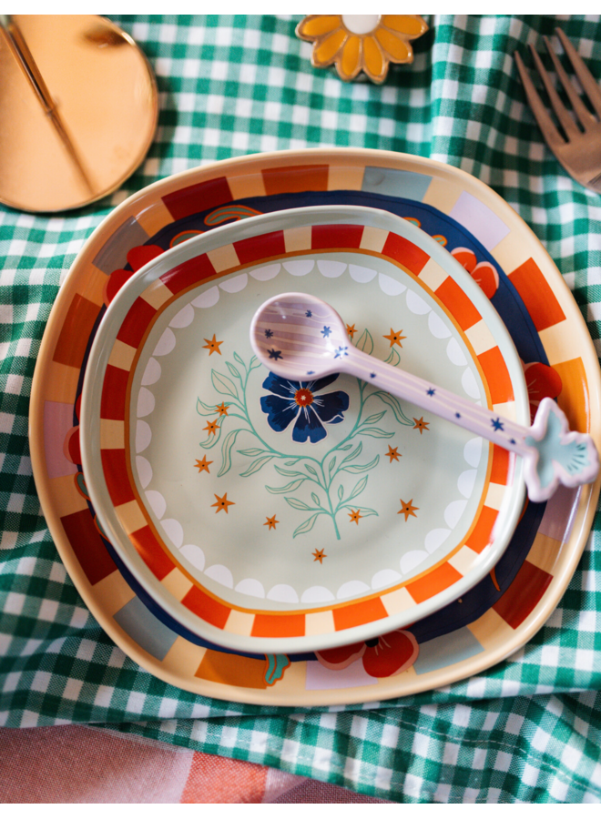 ATLITW Serveerbord Groen met Bloemen