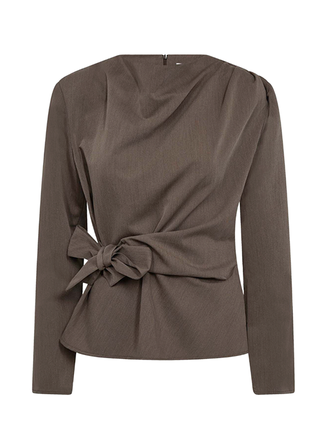 TengaCC Pleat Blouse Walnut Co'Couture