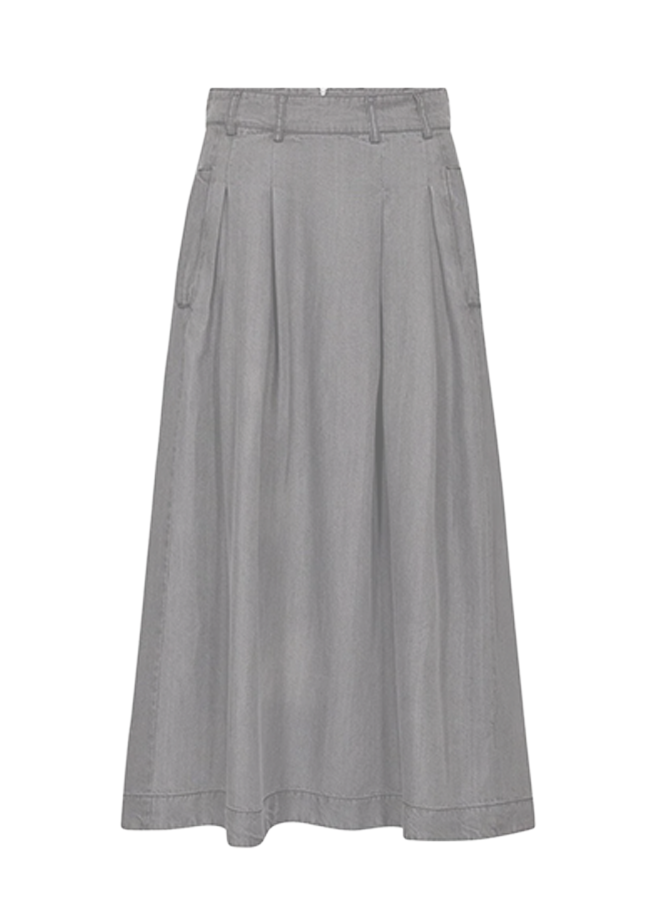 AnyaCC Denim Pleat Skirt Mid Grey Co'Couture