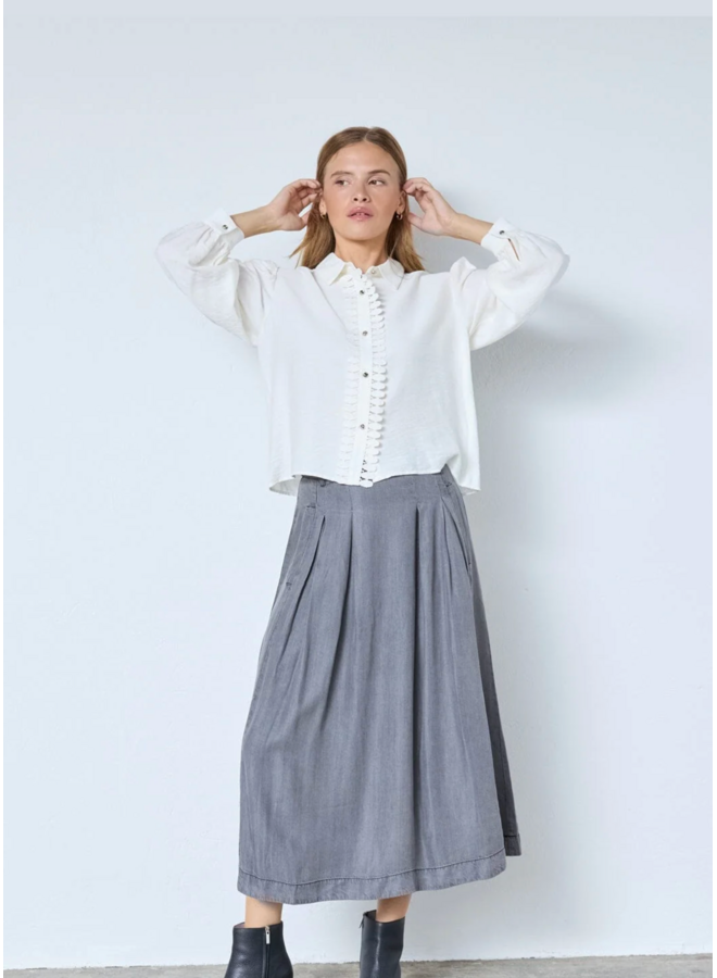 AnyaCC Denim Pleat Skirt Mid Grey Co'Couture