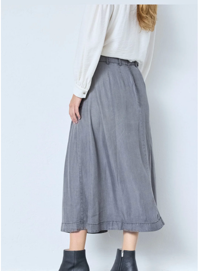AnyaCC Denim Pleat Skirt Mid Grey Co'Couture