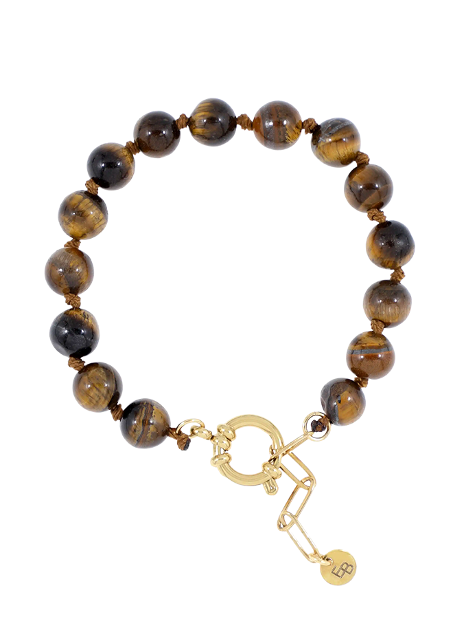 Gemstone armband / bruin-mêlée Ellen Beekmans