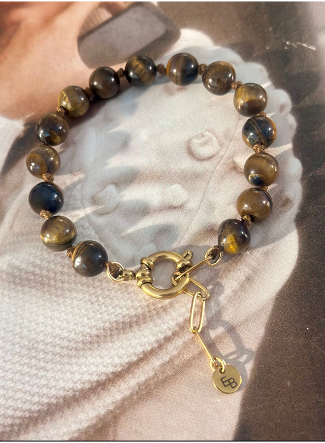 Gemstone armband / bruin-mêlée Ellen Beekmans