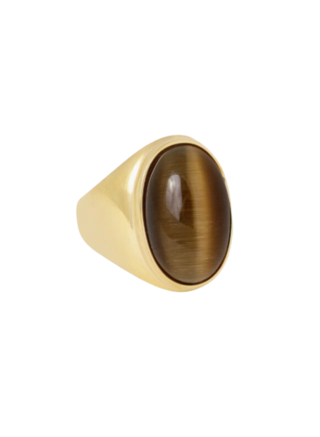 Ring met grote ovale gemstone - 18 Ellen Beekmans