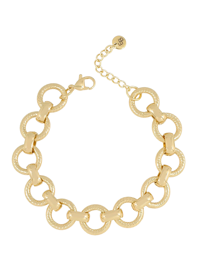 Grove ronde schakelarmband met textuur Ellen Beekmans