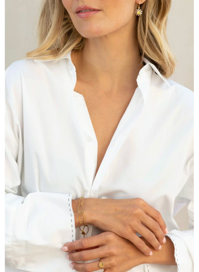 Fijne armband met grote ovale schakel Ellen Beekmans