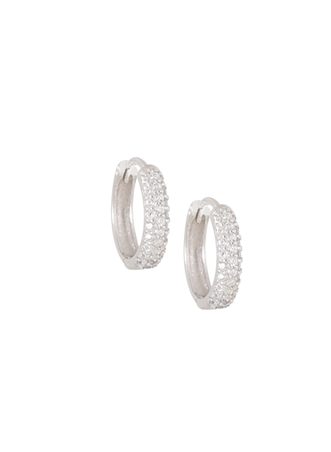 Creolen met strass (1.2cm) / zilver Ellen Beekmans