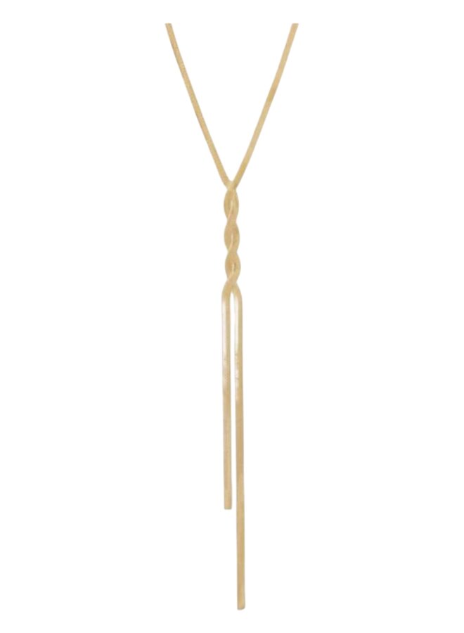 Lange gouden snake ketting Ellen Beekmans