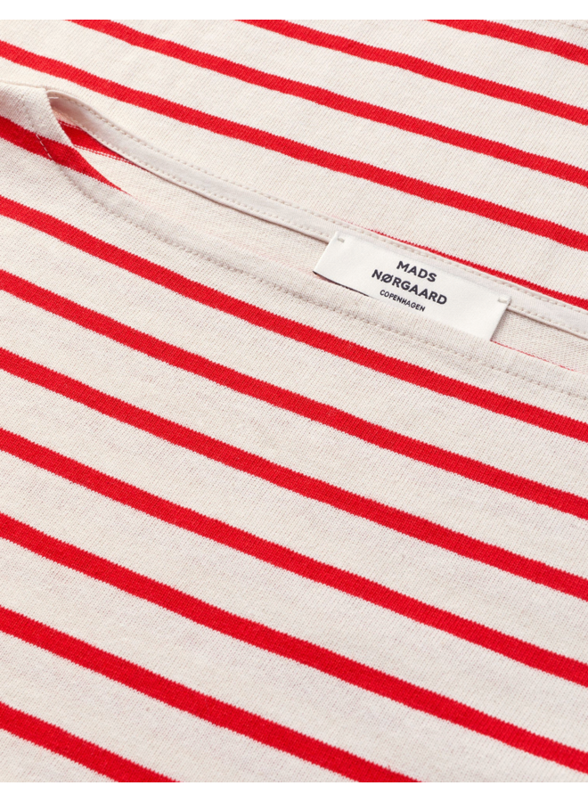 Pablo Gabi Tee LS Vanilla Ice/ Fiery Red Mads Norgaard