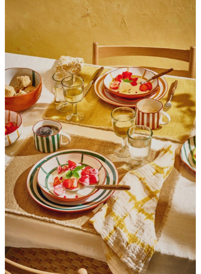 MYKONOS - soepkom - porselein - DIA 15,2 x H 6 cm - groen