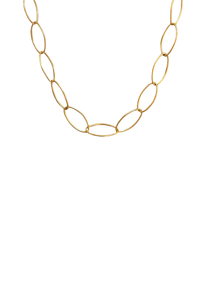 Korte ketting met grote ovale schakel Ellen Beekmans