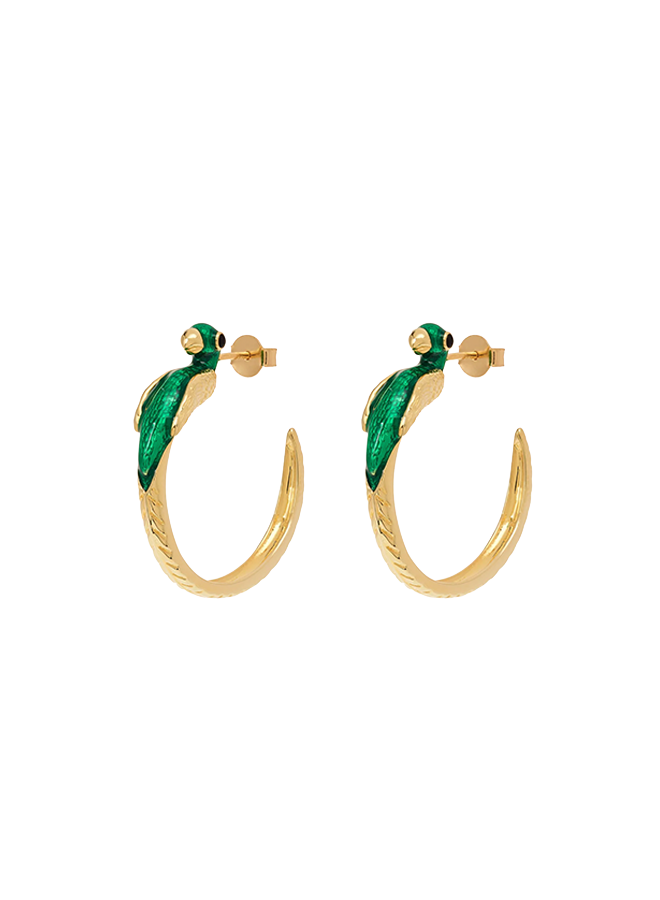 Bird Of Paradise Hoop Earrings Anna+Nina