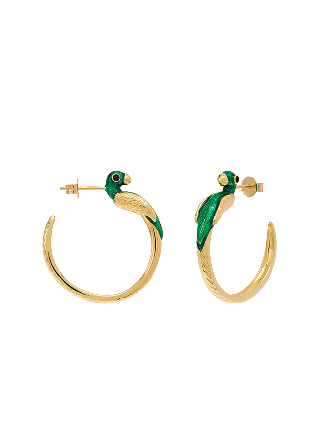 Bird Of Paradise Hoop Earrings Anna+Nina