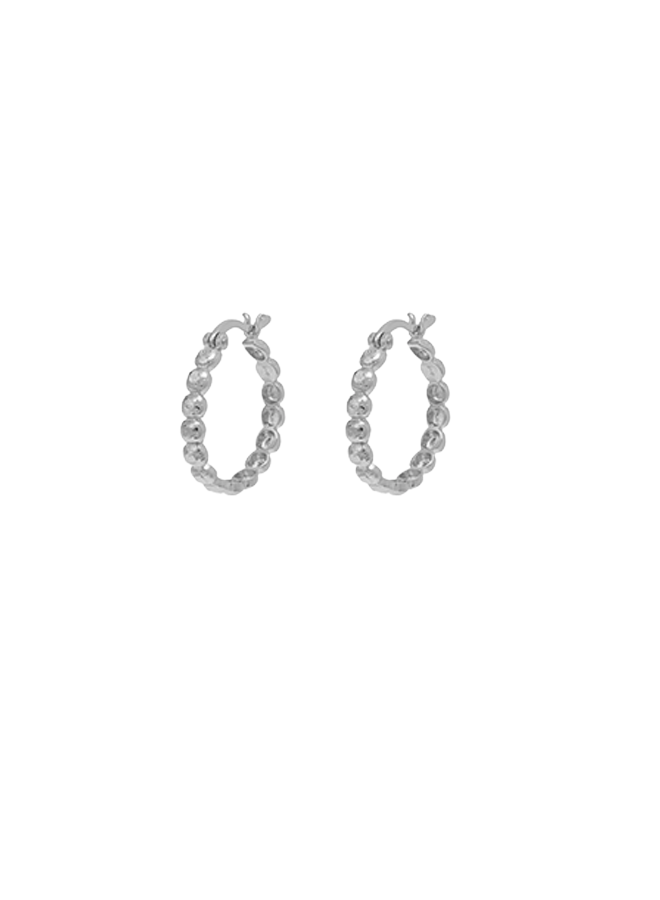 Small Relic Hoop Earrings SILVER  Anna+Nina