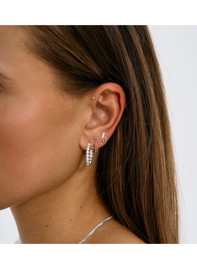 Small Relic Hoop Earrings SILVER  Anna+Nina