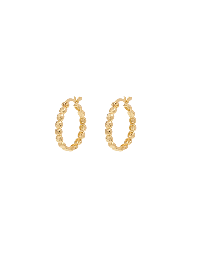 Small Relic Hoop Earrings GP  Anna+Nina