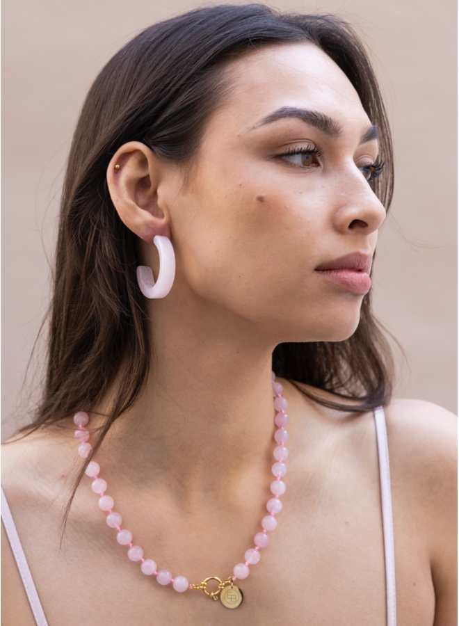 Ellen Beekmans Gemstone ketting licht roze