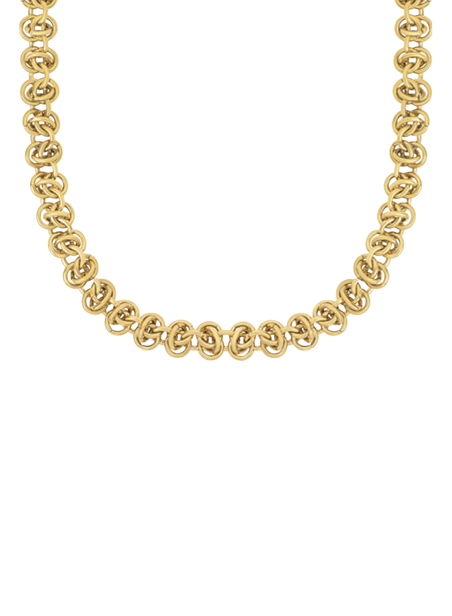 Ellen Beekmans Gouden ketting met cirkelvormige schakels