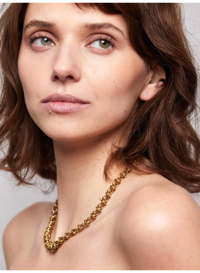 Ellen Beekmans Gouden ketting met cirkelvormige schakels