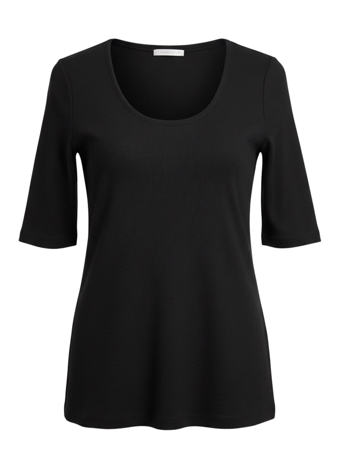 Dames t shirt black cotton korte mouw PERM The Clothed