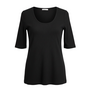 Dames t shirt black cotton korte mouw PERM The Clothed