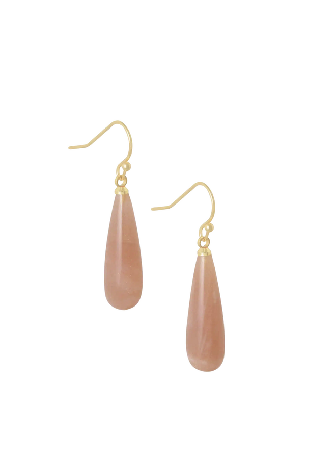 Ellen Beekmans Oorbellen met gemstone pegel / warm roze (3.6cm)