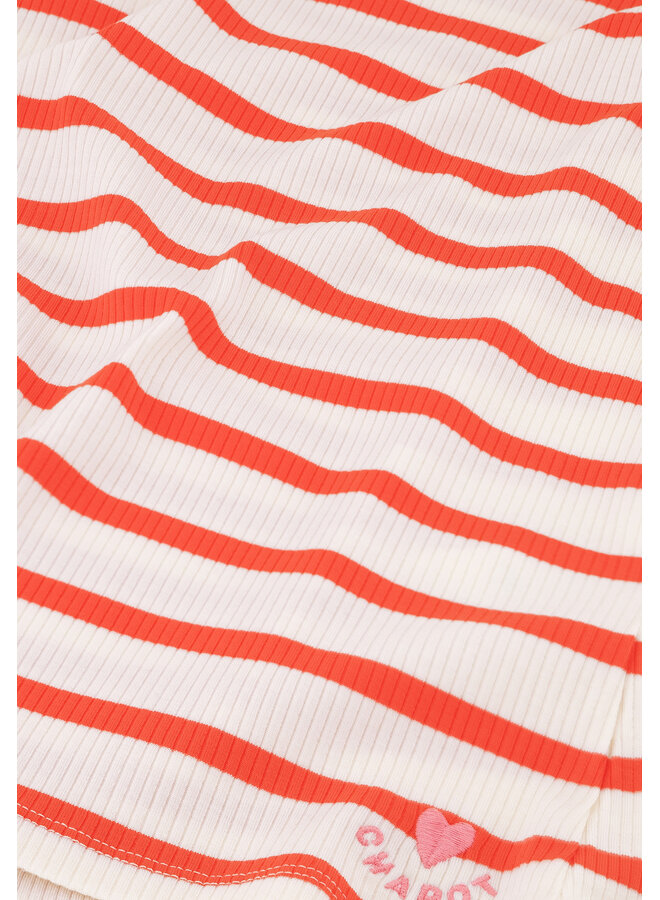 Lena Shortsleeve T- Shirt White/ Tangerine Tango Fabienne Chapot