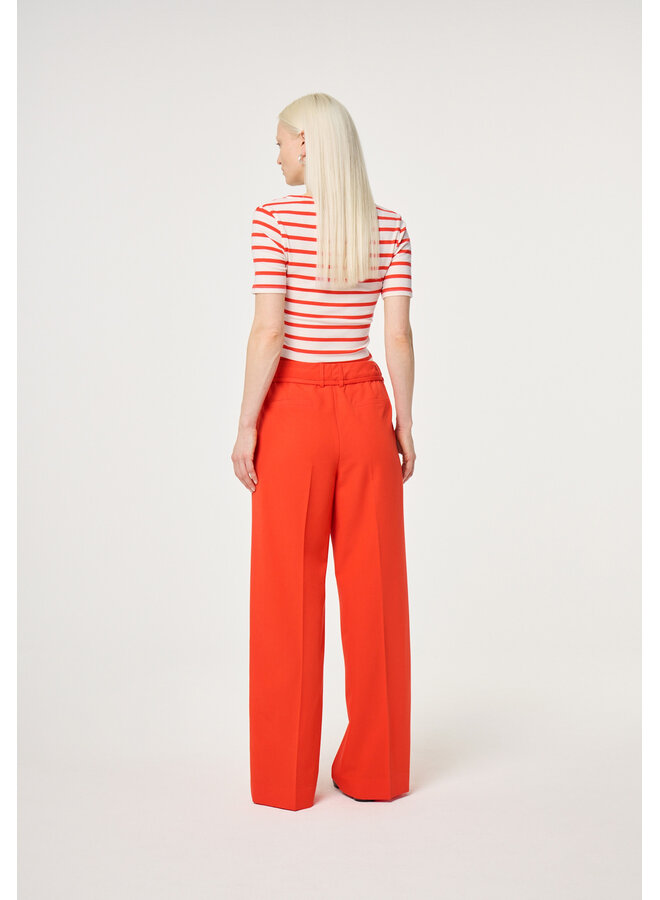 Lena Shortsleeve T- Shirt White/ Tangerine Tango Fabienne Chapot