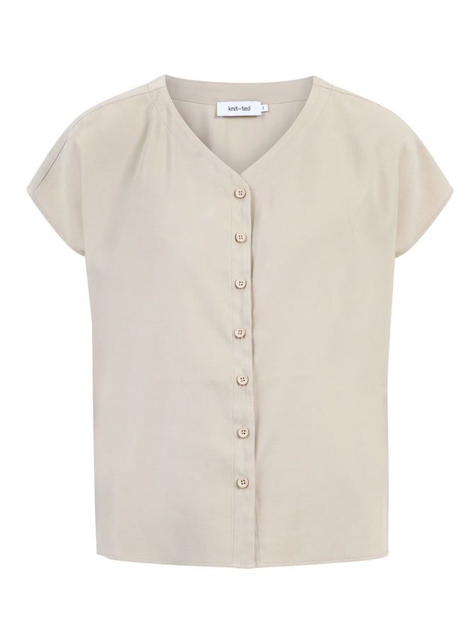 Tess Blouse Sand Knit-Ted