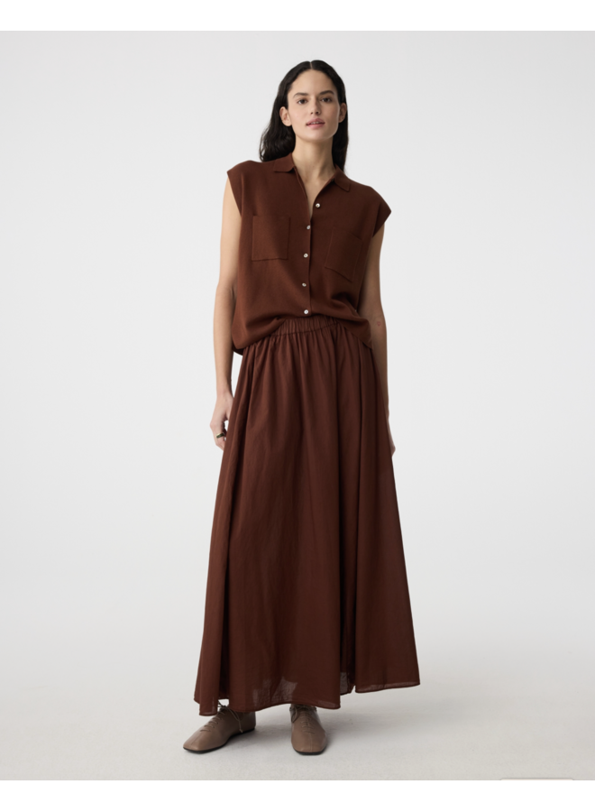 Cato Skirt Mid Brown Knit-Ted