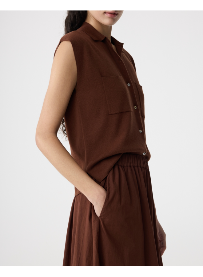 Cato Skirt Mid Brown Knit-Ted