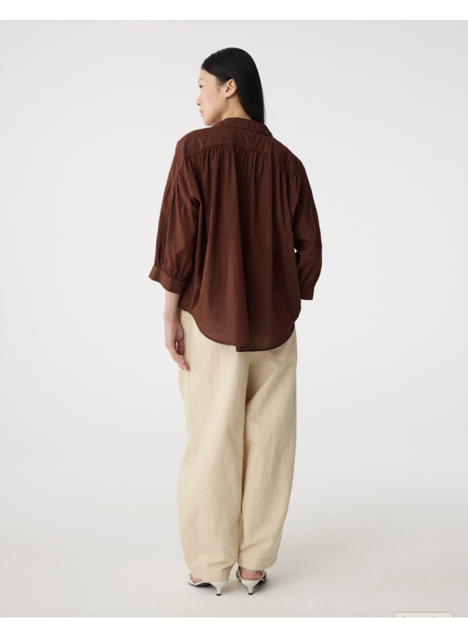 Mook Blouse Mid Brown Knit-Ted