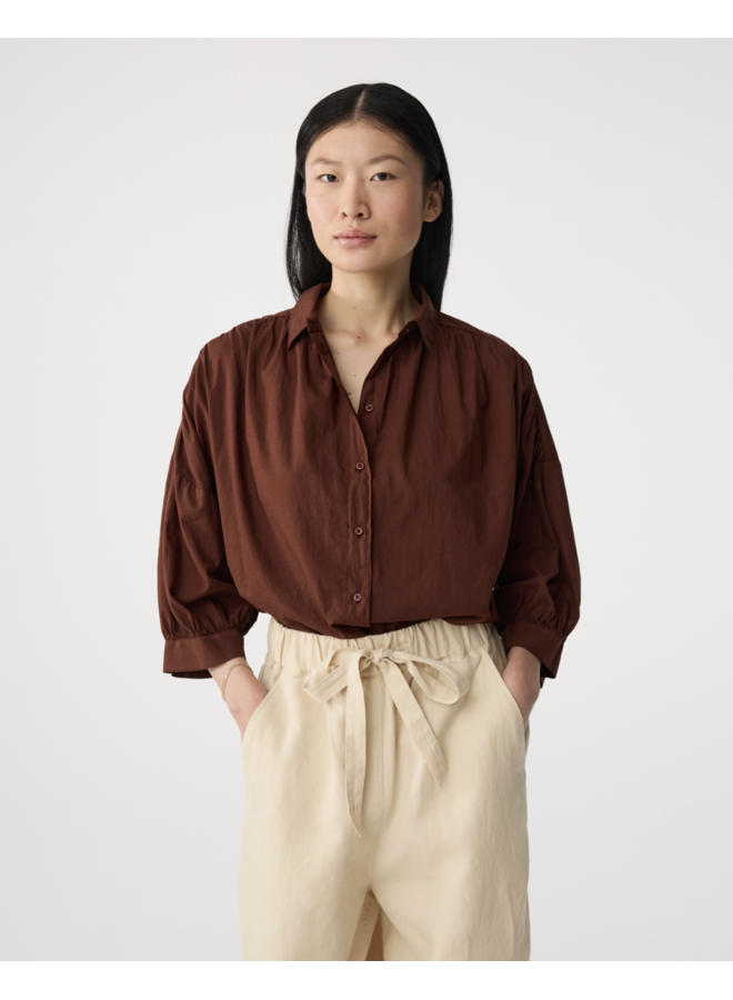 Mook Blouse Mid Brown Knit-Ted