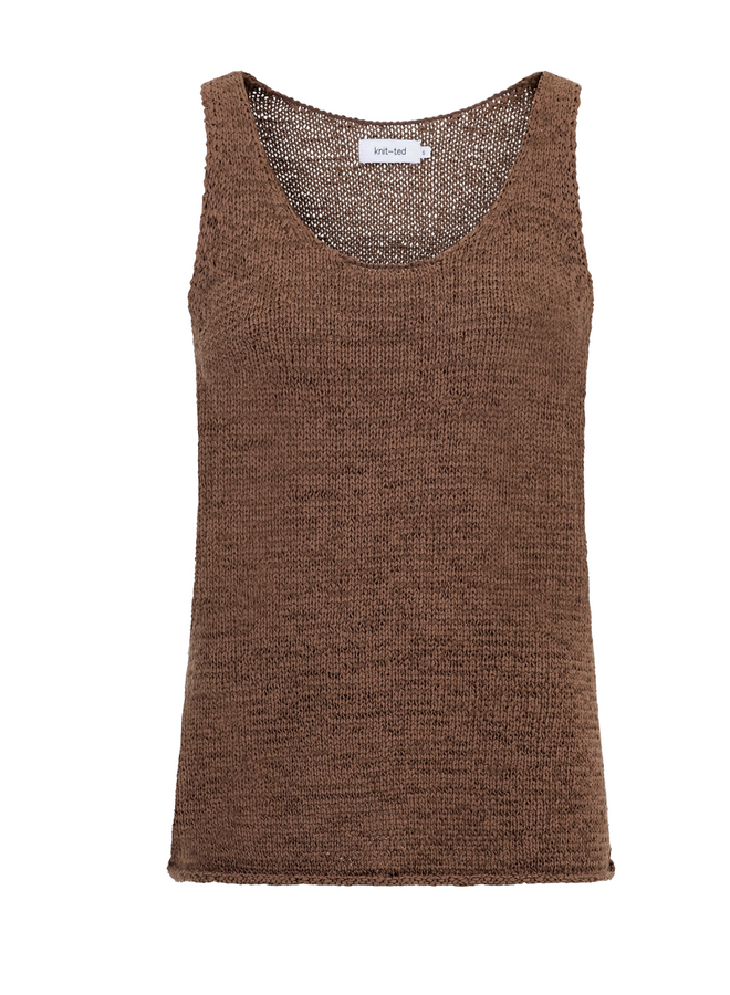 Annemieke Top Mid Brown Knit-Ted