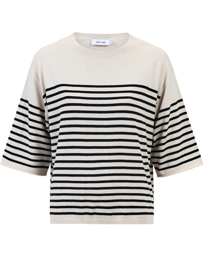 Merle T shirt - Creme Stripe Knit-Ted