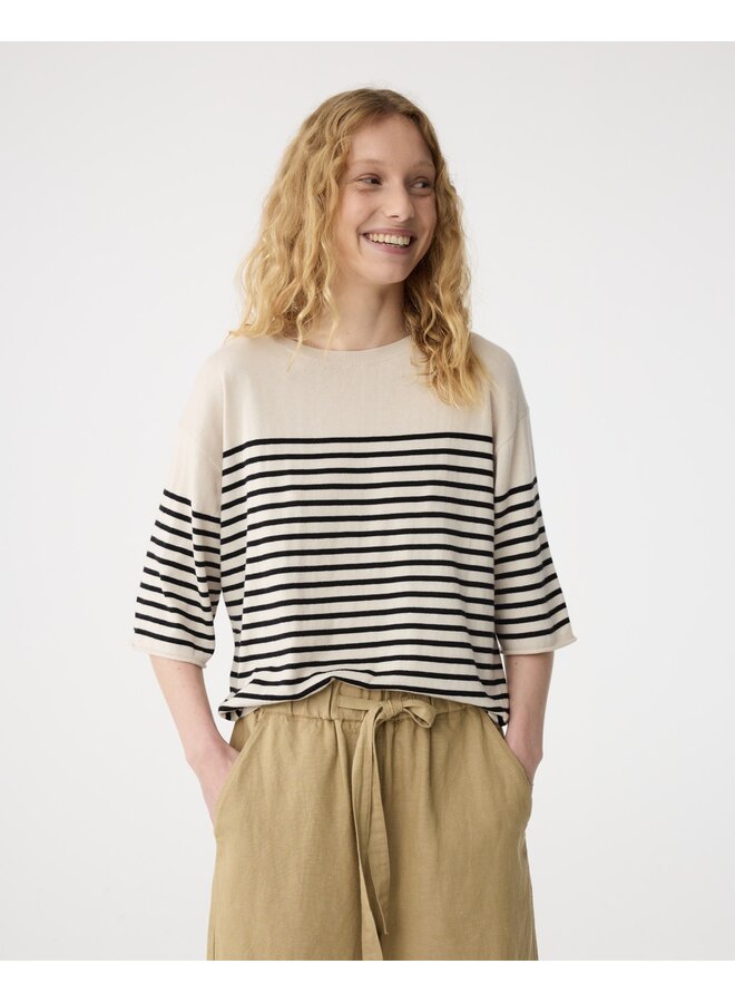 Merle T shirt - Creme Stripe Knit-Ted