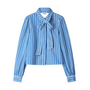 Pom Amsterdam BLOUSE Denim Stripes Blue