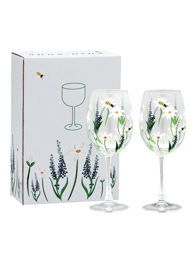 Springtime Toast Wine Glass Set of 2 Anna+Nina