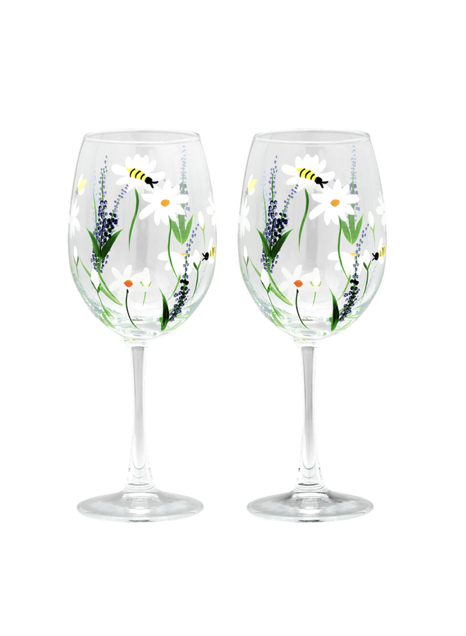 Springtime Toast Wine Glass Set of 2 Anna+Nina