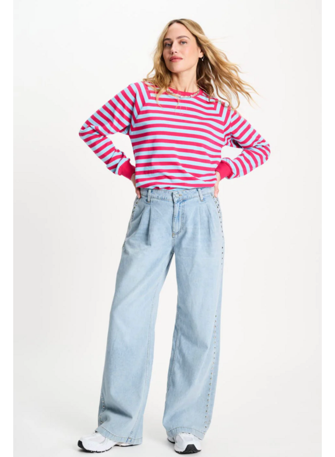 Pom Amsterdam JEANS - Denim Mid Blue Studs