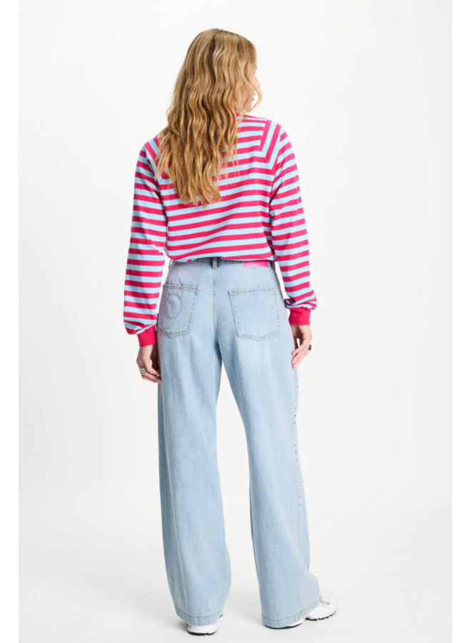 Pom Amsterdam JEANS - Denim Mid Blue Studs