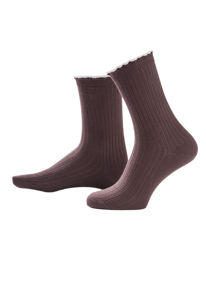SOX4023 Trend sokken - RUCHES - medium - katoen - earth brown