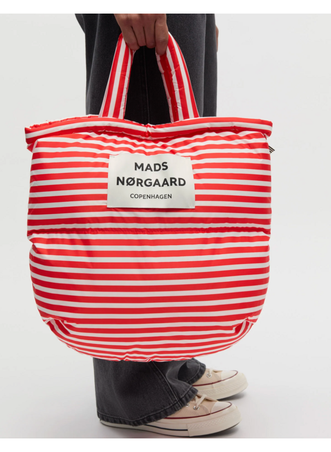 Mads Norgaard Light Ripstop Pillow Bag AOP Fiery Red/Vanilla Ice