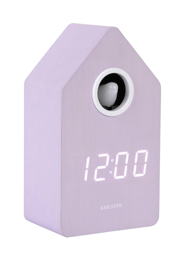 A Clock Cuckoo LED Present Time soft lilac